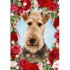 Airedale Terrier Roses Flag