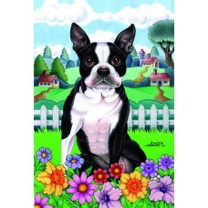 Boston Terrier Spring Flag