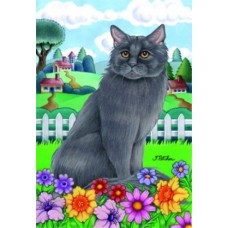 Maine Coon Cat (Grey) Spring Flag