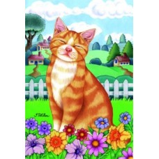 Tabby Cat (Orange and White) Spring Flag