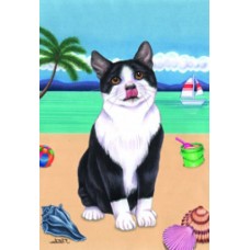 Tuxedo Cat Beach Flag